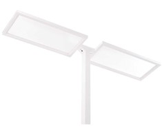Beliani Lampa podłogowa LED SCULPTOR Z judesio jutikliu Metal Baltas