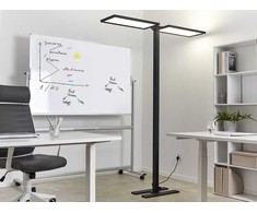 Beliani Lampa podłogowa LED SCULPTOR Z judesio jutikliu Metal Juodas