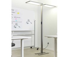 Beliani Lampa podłogowa LED SCULPTOR Z judesio jutikliu Metal Sidabrinė