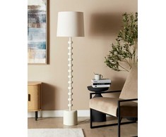 Beliani Lampa podłogowa KRIOS Metal Baltas