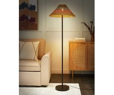 Beliani Lampa podłogowa KYOGA Papierowa plecionka Kremas