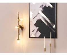 Sieninis šviestuvas Beliani Lampa ścienna TULIJA Metal Auksinis