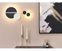 Sieninis šviestuvas Beliani Lampa ścienna LED PARITA Metal Juodas