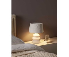 Beliani Lampa stołowa ARAPEY Papier-mâché Baltas