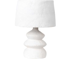 Beliani Lampa stołowa ARAPEY Papier-mâché Baltas