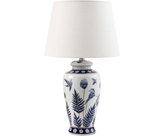 Beliani Lampa stołowa BIJELA Porcelana Baltas/ mėlyna