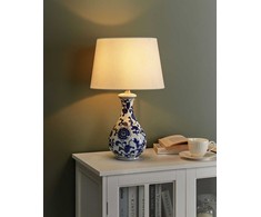 Beliani Lampa stołowa CARMEN Porcelana Baltas/ mėlyna