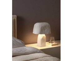 Beliani Lampa stołowa CARRASCO Papier-mâché Baltas