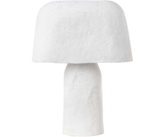 Beliani Lampa stołowa CARRASCO Papier-mâché Baltas