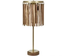 Stalinė lempa Beliani KAVERI Mango Wood Ruda