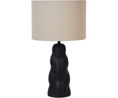 Beliani Lampa stołowa VILAR Ceramika Juodas