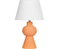 Beliani Lampa stołowa FABILOS Ceramika Oranžinė