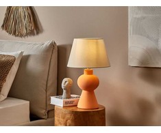 Beliani Lampa stołowa FABILOS Ceramika Oranžinė