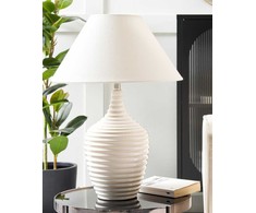 Beliani Lampa stołowa CELESTE Ceramika Kremas