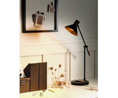 Beliani Lampa biurkowa PINKEEN Metal Juodas