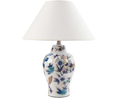 Home Decor Beliani Lampa stołowa MORACA Porcelana Baltas/ mėlyna