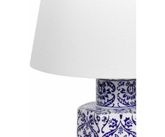 Beliani Lampa stołowa MARCELIN Porcelana Baltas/ mėlyna