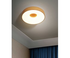 Lubinis šviestuvas Beliani Lampa sufitowa LED BRAGOTO Ze ściemniaczem Metal Jasnobrązowy