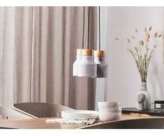Pakabinamas šviestuvas Žibintas Beliani 3 blokinis betoninis pilkas BATH