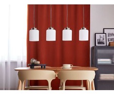 Pakabinamas šviestuvas Beliani Lampa wisząca CAUDELO Metal Juodas/ balta