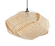 Pakabinamas šviestuvas Beliani Lampa wisząca HALIL Drewno bambusowe Kremas