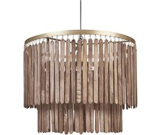 Pakabinamas šviestuvas Lampa wisząca Beliani Lampa wisząca drewno mango ciemna KAVERI