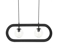 Pakabinamas šviestuvas Beliani Lampa wisząca AYENSU Drewno mango Juodas