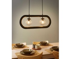 Pakabinamas šviestuvas Beliani Lampa wisząca AYENSU Drewno mango Juodas