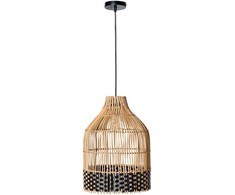 Pakabinamas šviestuvas Beliani Lampa wisząca GILO Rattan Naturalny