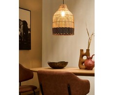 Pakabinamas šviestuvas Beliani Lampa wisząca GILO Rattan Naturalny