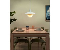 Pakabinamas šviestuvas Beliani Lampa wisząca HILBA Metal Baltas