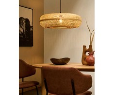 Pakabinamas šviestuvas Beliani Lampa wisząca LAJAS Drewno bambusowe Naturalny