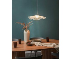 Pakabinamas šviestuvas Beliani Lampa wisząca LED LOIRE Metal Baltas