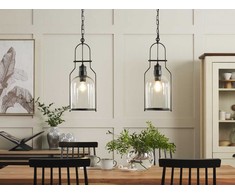 Pakabinamas šviestuvas Beliani Lampa wisząca BASHILO Metal Juodas