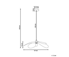Pakabinamas šviestuvas Beliani Lampa wisząca KOSHI Metal Juodas
