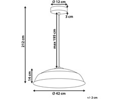 Pakabinamas šviestuvas Beliani Lampa wisząca MINILLAS Metal Juodas