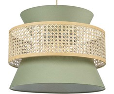 Pakabinamas šviestuvas Lampa wisząca Beliani Lampa wisząca naturalna su zielonym LUYANO!