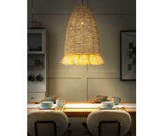 Pakabinamas šviestuvas Beliani Lampa wisząca TUTONG Plecionka Naturalny