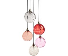 Pakabinamas šviestuvas Lampa wisząca Beliani Lampa wisząca PABELLON Szkło Raudona