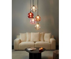 Pakabinamas šviestuvas Lampa wisząca Beliani Lampa wisząca PABELLON Szkło Raudona