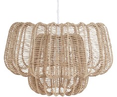 Pakabinamas šviestuvas Beliani Lampa wisząca SAISI Papierowa plecionka Kremas