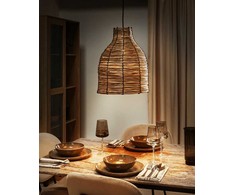Pakabinamas šviestuvas Beliani Lampa wisząca KELAKAS Plecionka Naturalny