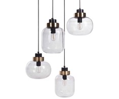 Pakabinamas šviestuvas Beliani Lampa wisząca ZAYANDE Szkło Jasnoszary