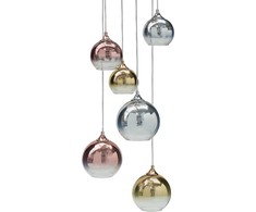 Pakabinamas šviestuvas Beliani Lampa wisząca TOOMA Szkło Mosiężny