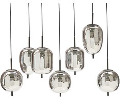 Pakabinamas šviestuvas Lampa wisząca Beliani Lampa wisząca szklana 7-punktowa sidabrinė TARLO