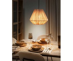Pakabinamas šviestuvas Beliani Lampa wisząca DAMIT Plecionka Naturalny