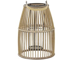 Beliani HOSTE Žibintas Bamboo Wood 32 cm Kremas