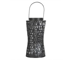 Beliani MACTAN žibintas, bambuko mediena, 38 cm, juodas