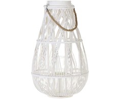 Beliani Žibintas TONGA Bamboo Wood 56 cm Baltas