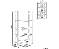 Beliani Sandėliavimo lentyna XITTA Metal 150 cm 75 cm Sidabrinė